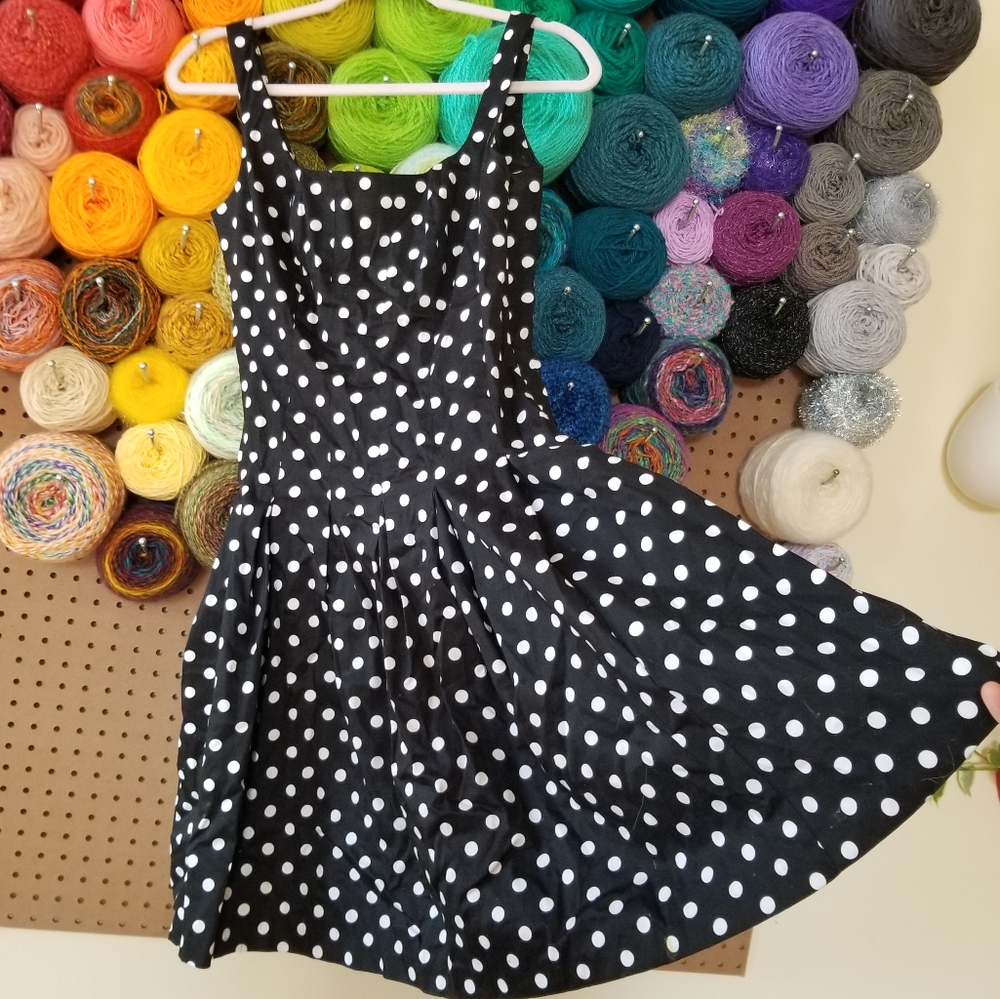 Chaps | Fit and Flare Polka Dot Dress